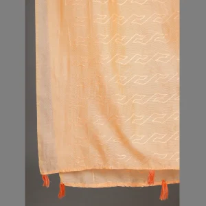 Women's Peach Color Chanderi Silk Scarf - Image 5