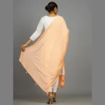 Women's Peach Color Chanderi Silk Scarf - Image 6