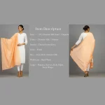 Women's Peach Color Chanderi Silk Scarf - Image 7