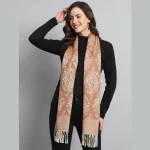 Women's Peach Paisley Wool Scarves