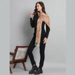 Women's Peach Paisley Wool Scarves - Image 5