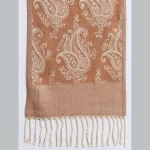 Women's Peach Paisley Wool Scarves - Image 6