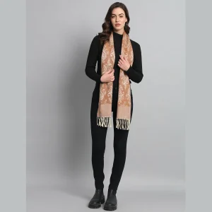 Women's Peach Paisley Wool Scarves - Image 7