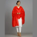 Women's Red Chanderi Silk Chunni - Image 4