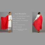 Women's Red Chanderi Silk Chunni - Image 7