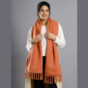 Women's Rust Designer Acrylic Scarves 72"x14" Inch - Image 3