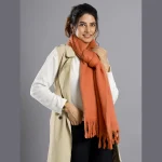 Women's Rust Designer Acrylic Scarves 72"x14" Inch - Image 4