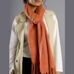 Women's Rust Designer Acrylic Scarves 72"x14" Inch - Image 6