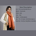 Women's Rust Designer Acrylic Scarves 72"x14" Inch - Image 8