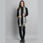 Womens Scarf, Wool Dupatta, Grey Muffler, Ikat Scarves - Image 6