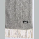 Womens Scarf, Wool Dupatta, Grey Muffler, Ikat Scarves - Image 7
