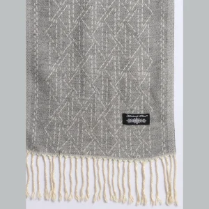 Womens Scarf, Wool Dupatta, Grey Muffler, Ikat Scarves - Image 7