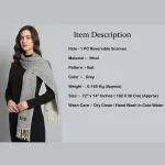Womens Scarf, Wool Dupatta, Grey Muffler, Ikat Scarves - Image 8