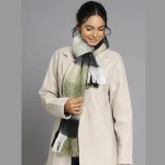 Women's Winter Oversized Olive Green Check Scarf