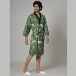 Pure Cotton Sleepwear Kimono Green Forest - Image 2