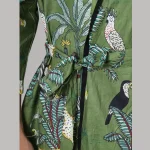 Pure Cotton Sleepwear Kimono Green Forest - Image 5
