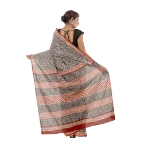 Bagru Print Soft Cotton Women's Saree - Image 4