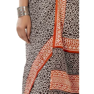 Bagru Print Soft Cotton Women's Saree - Image 5