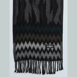 Beautiful Black Ikat Wool Scarf Perfect For Winter Wear - Image 6