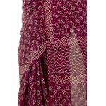 Beautiful Maroon Floral Print Cotton Saree - Image 5