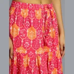 Beautiful Pink Floral Print Cotton Skirt - Image 6