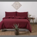 Beautiful Solid Wine Color Quilt Cover With Pillows
