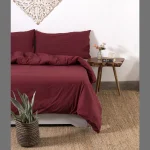 Beautiful Solid Wine Color Quilt Cover With Pillows - Image 2