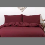Beautiful Solid Wine Color Quilt Cover With Pillows - Image 4