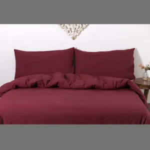 Beautiful Solid Wine Color Quilt Cover With Pillows - Image 4