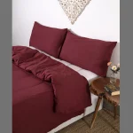 Beautiful Solid Wine Color Quilt Cover With Pillows - Image 5