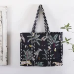Black Forest Cotton Quilted Tote Bag / Shopping Bag
