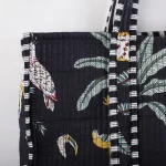Black Forest Cotton Quilted Tote Bag / Shopping Bag - Image 3
