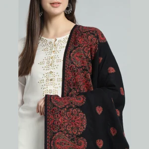 Black & Pink Winter Wrap Pashmina Shawl - Image 4