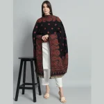 Black & Pink Winter Wrap Pashmina Shawl - Image 6