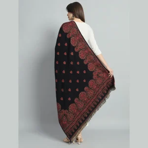 Black & Pink Winter Wrap Pashmina Shawl - Image 8