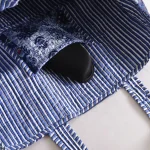 Blue Patchwork Cotton Tote Bag Handmade Quilted Tote Shopping Bag - Image 4