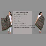 Geometric Reversible Wrap Oversized Green Wool Shawl - Image 9