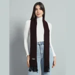 Handmade Reversible Wine Color Wool Scarf