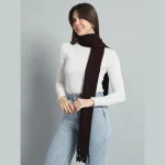 Handmade Reversible Wine Color Wool Scarf - Image 2