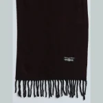 Handmade Reversible Wine Color Wool Scarf - Image 6
