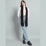 Handmade Reversible Wine Color Wool Scarf - Image 7