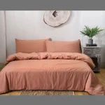 Handmade Solid Terracotta Duvet Cover With Pillow Case
