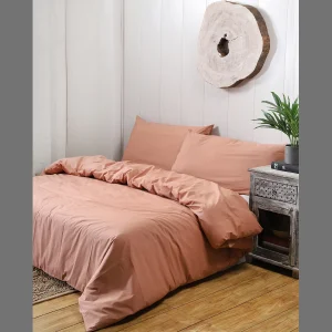 Handmade Solid Terracotta Duvet Cover With Pillow Case - Image 4