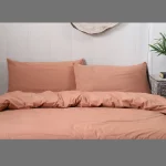 Handmade Solid Terracotta Duvet Cover With Pillow Case - Image 6