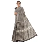 Indian Hand Block Floral Print Cotton Saree - Image 2