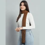 Indian Handmade Brown Leopard Muffler - Image 2