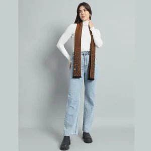 Indian Handmade Brown Leopard Muffler - Image 7