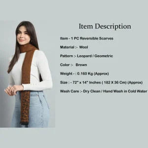 Indian Handmade Brown Leopard Muffler - Image 8