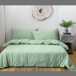 Indian Handmade Sage Green Duvet Cover With Pillow Cover