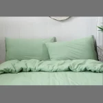Indian Handmade Sage Green Duvet Cover With Pillow Cover - Image 6